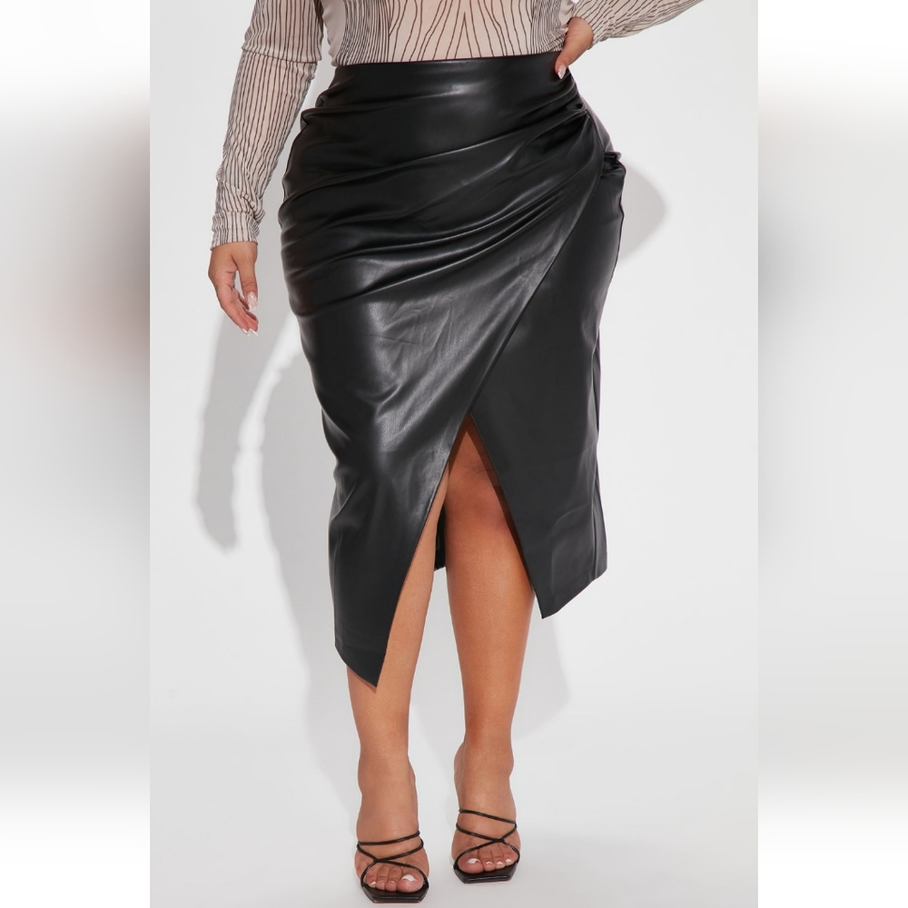 Faux leather skirt